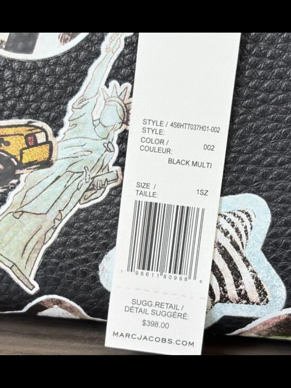 Marc Jacobs  Black Floral Sticker Print Tote